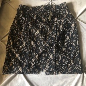 Black lace with gold underlay mini skirt